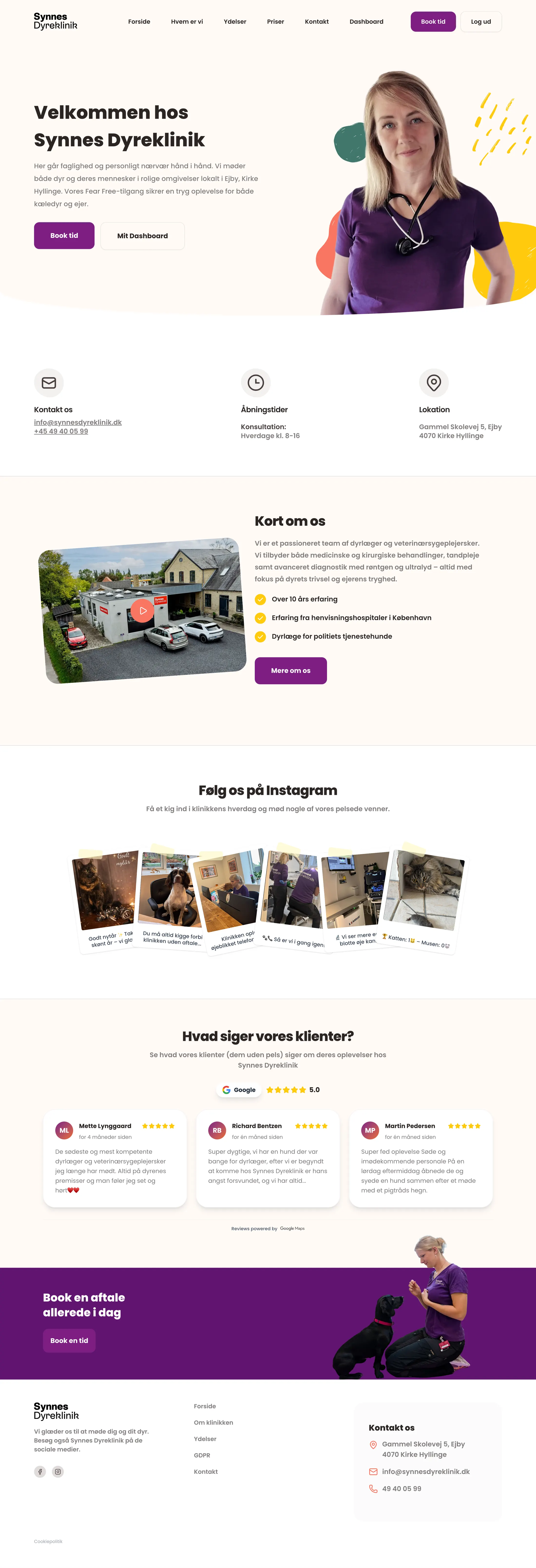 Synnes Dyreklinik desktop preview
