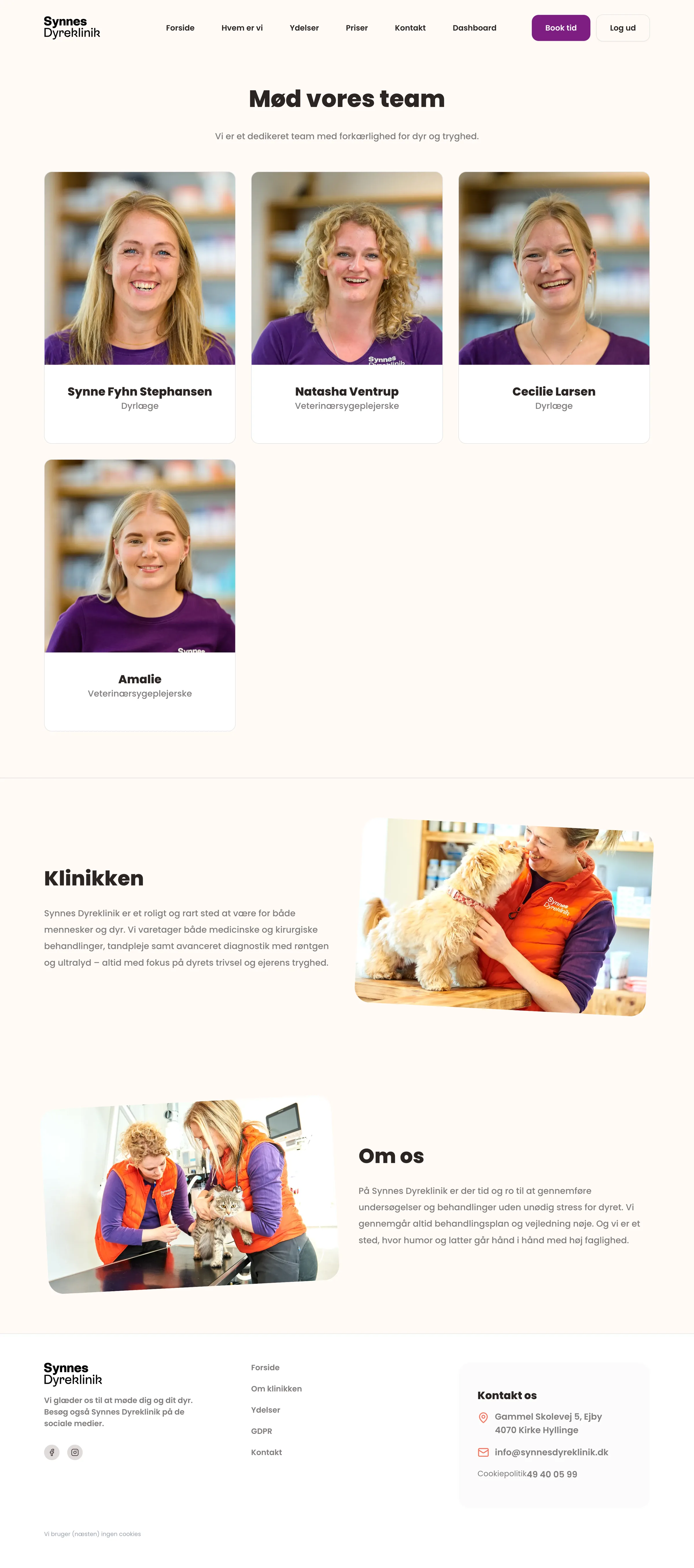 Synnes Dyreklinik desktop preview